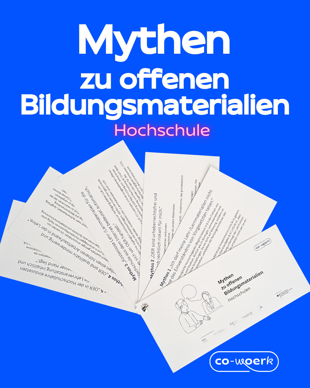 Grafik mit dem Text "Mythen zu offenen Bildungsmaterialien"